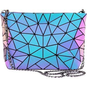 Geometric Luminous Purses & Handbags for Women Holographic Reflective Crossbody